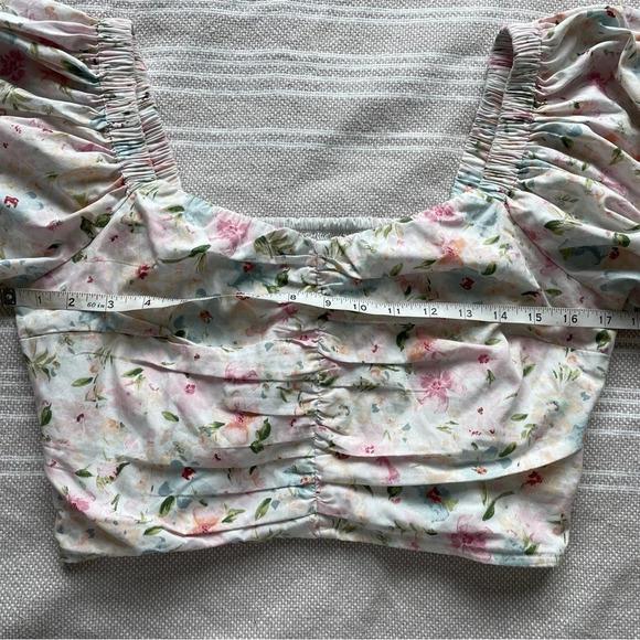 Abercrombie & Fitch Puff Sleeve corset floral blouse- Size M - Picture 8 of 8